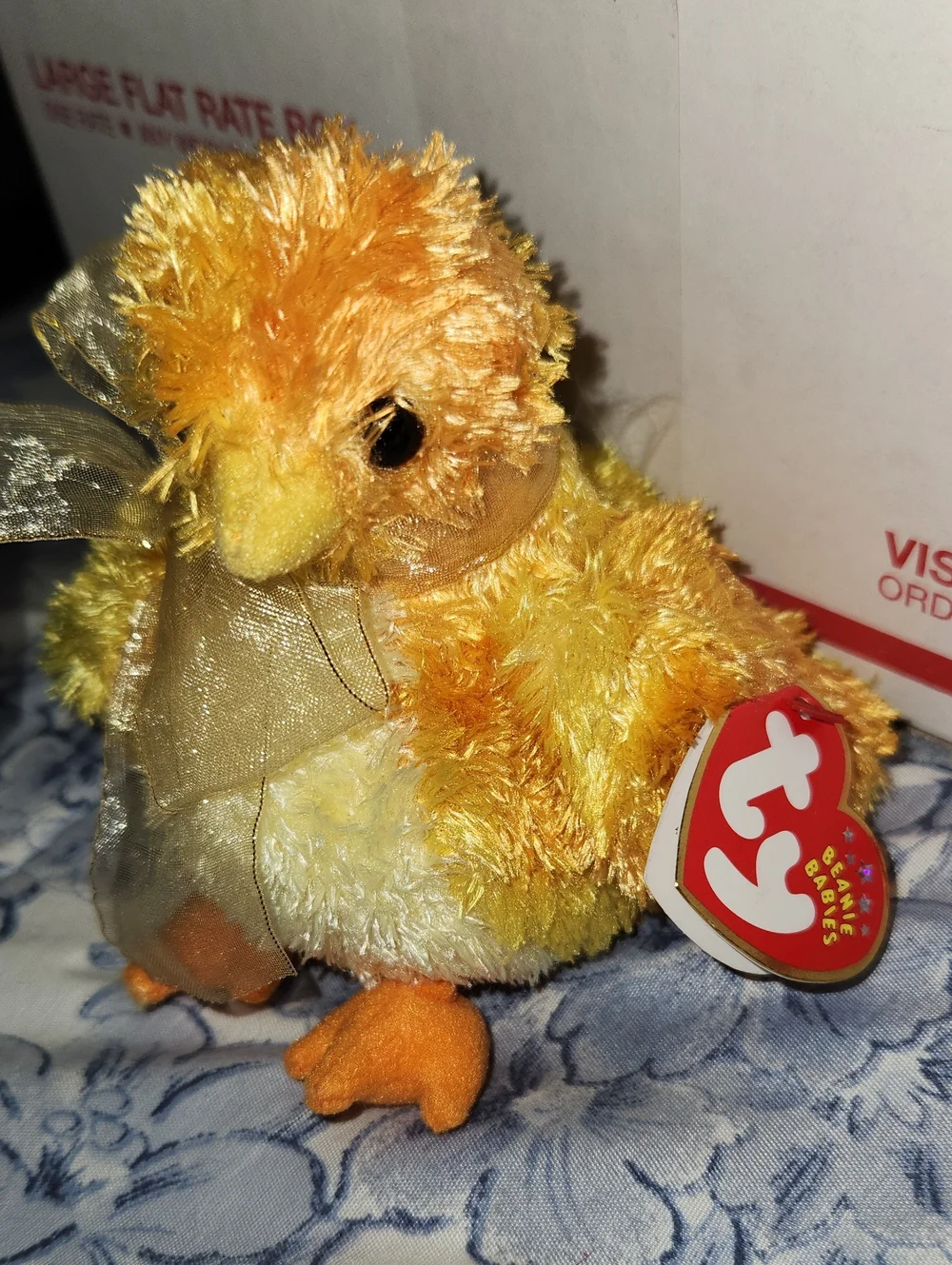 NWT CHICKIE Vintage Beanie Baby Chickadee, Yellow/Orange 2001
